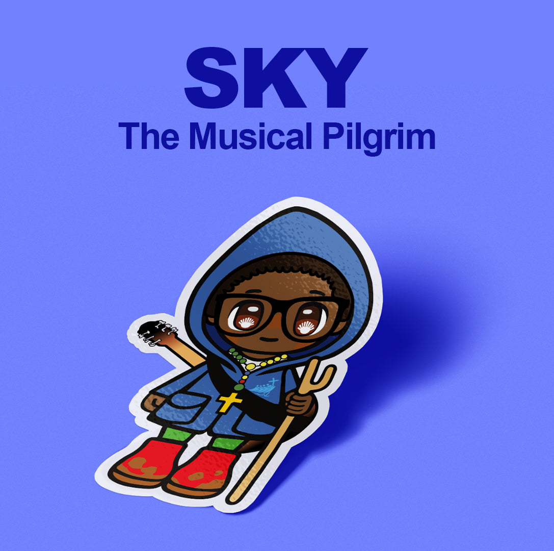 Sky the Musical Pilgrim - Melodic Die-Cut Sticker